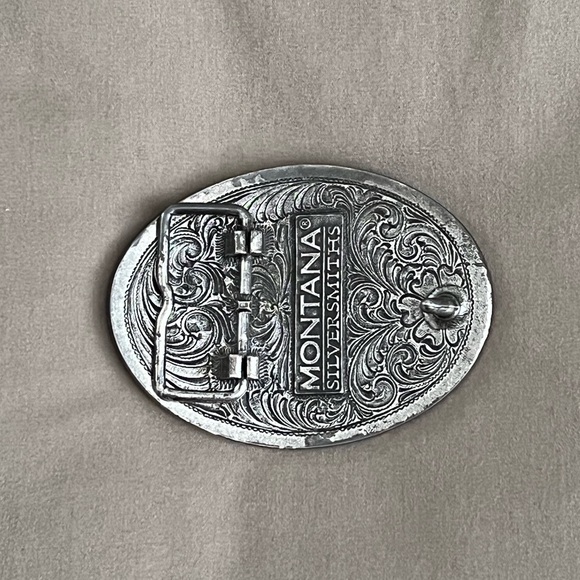 NWOT: Solid Silver Western Belt Buckle with Bull Skull Design - Picture 2 of 2